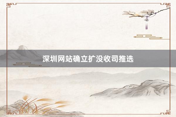 深圳网站确立扩没收司推选